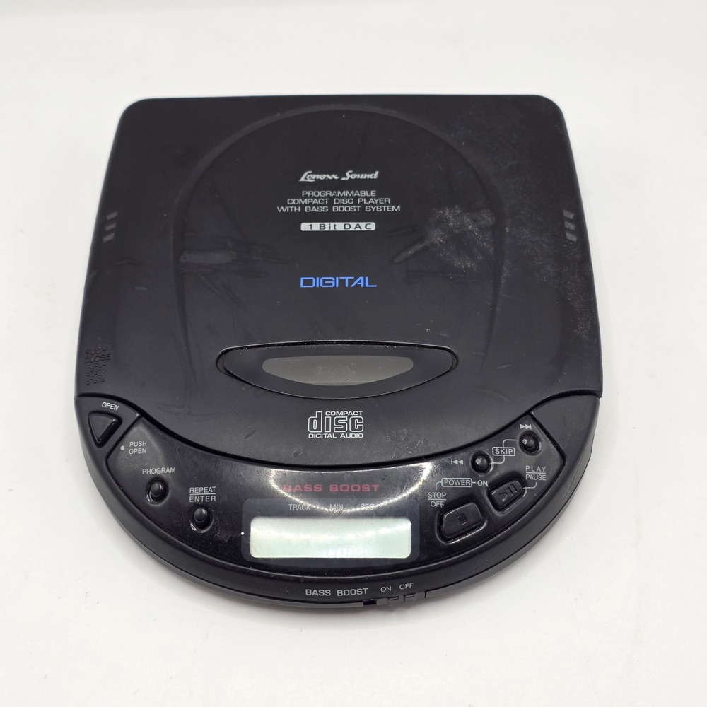 Lenoxx Sound CD-51 CD Player For Parts Black Bass Boost Vintage 1997 Retro